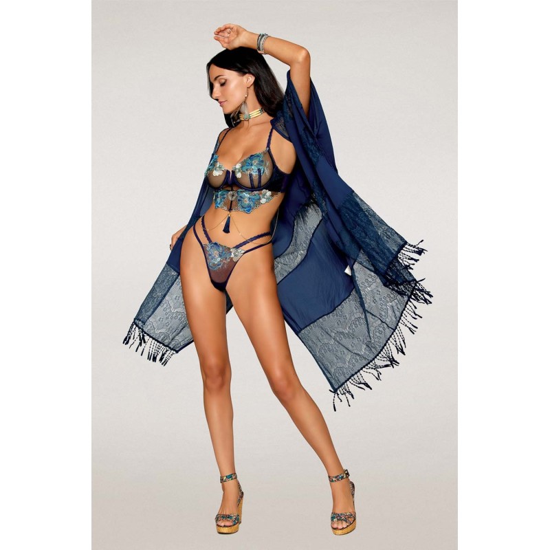 Ensemble soutien-gorge avec chainettes amovibles et string  