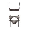 Ensemble sexy trois pièces en dentelle noire 