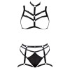 Ensemble soutien-gorge harnais et string porte-jarretelles 