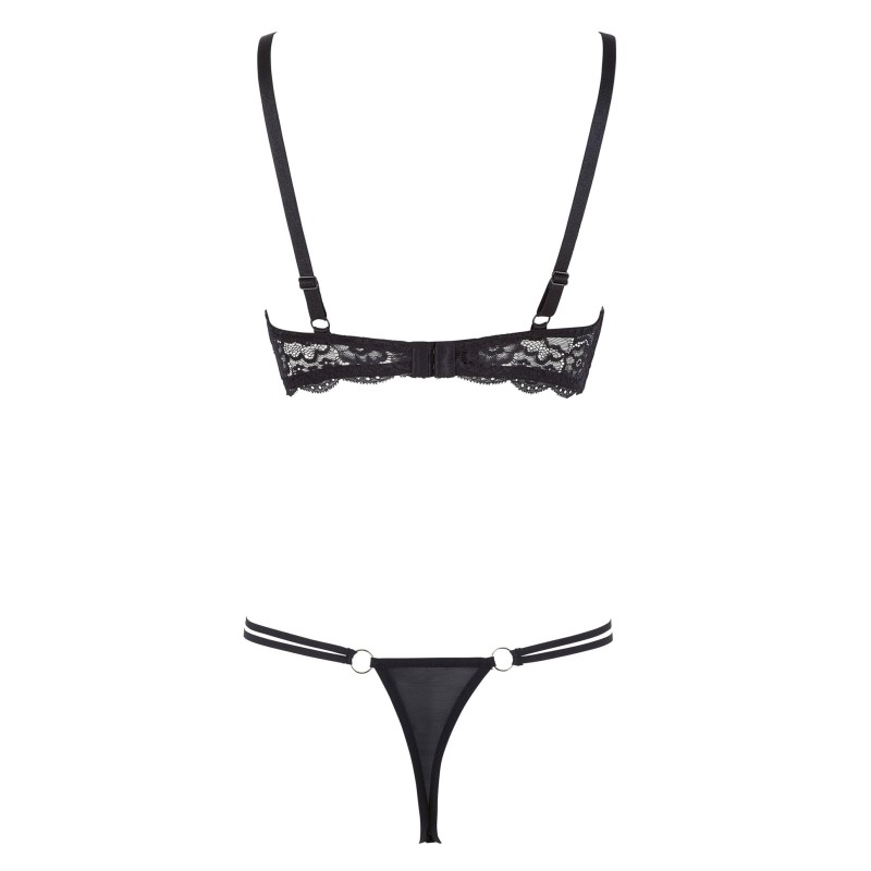 Ensemble soutien-gorge demi seins a armatures et string 