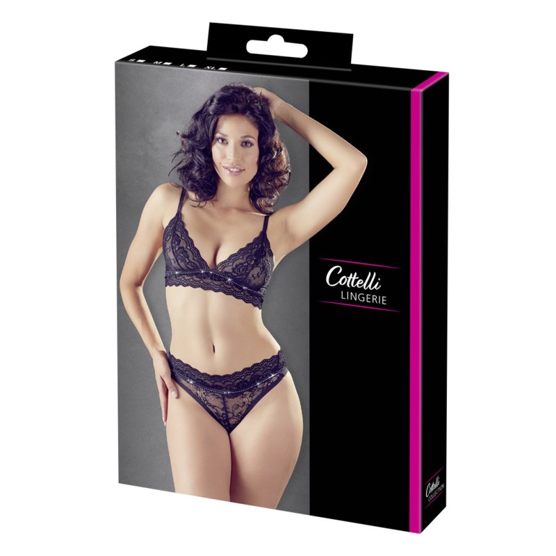 Ensemble 2 pièces dentelle avec strass 