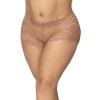Shorty grande taille en dentelle couleur taupe 