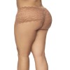 Shorty grande taille en dentelle couleur taupe 
