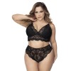 Lingerie grande taille, soutien-gorge et culotte en fibres recyclées 