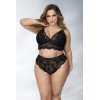 Lingerie grande taille, soutien-gorge et culotte en fibres recyclées 