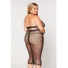 Ensemble 2 pièces grande taille, soutien gorge et jupe longue transparente noir 