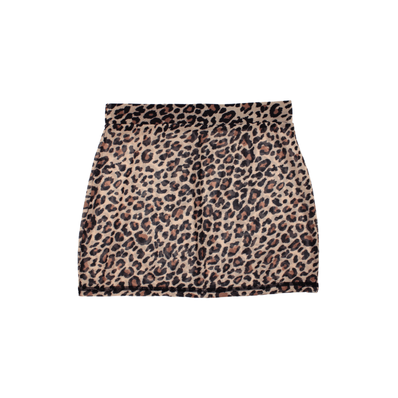 Jupe en résille transparente imprimé léopard Clara 