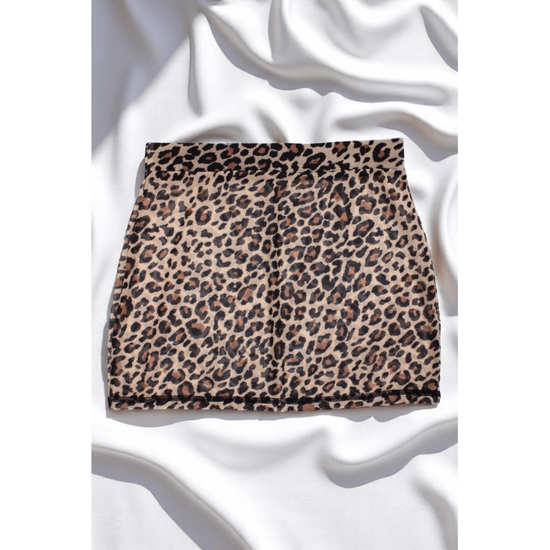 Jupe en résille transparente imprimé léopard Clara 