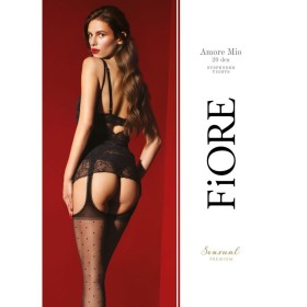 Amore Mio Bas jarretelles 20 DEN -  Noir - Qualité premium