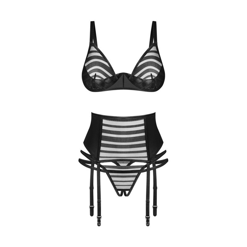 Lune Bellis ensemble ouvert 3 pièces - Noir Obsessive