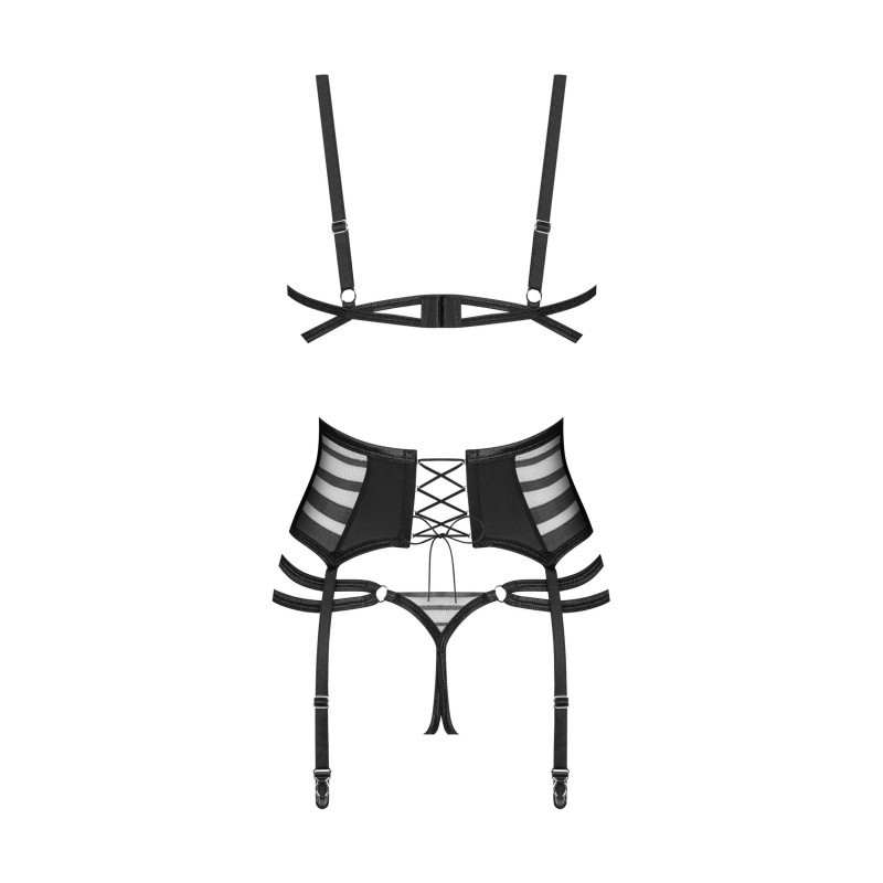 Lune Bellis ensemble ouvert 3 pièces - Noir Obsessive