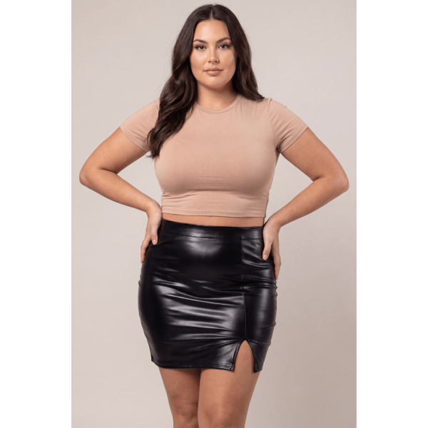 Jupe sexy longue noire wetlook Inaya  Be lily Mode
