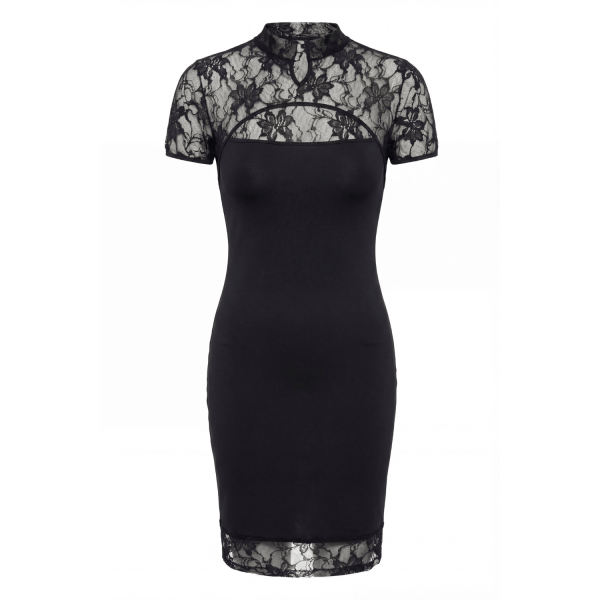 Robe courte col dentelle Athéna  Be lily Mode
