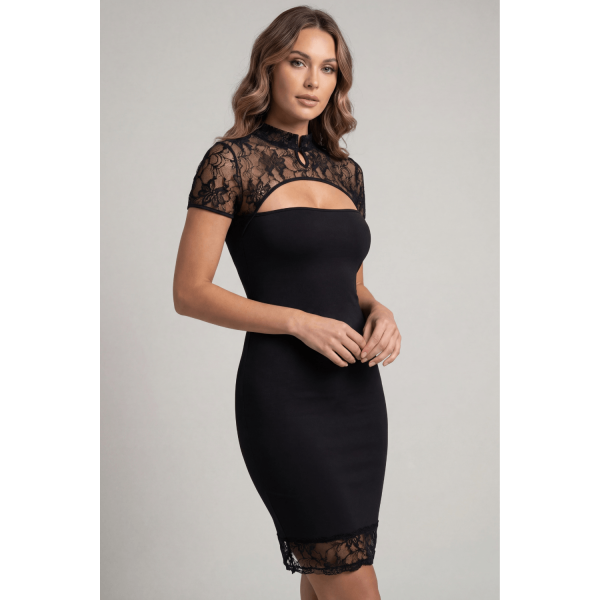 Robe courte col dentelle Athéna  Be lily Mode