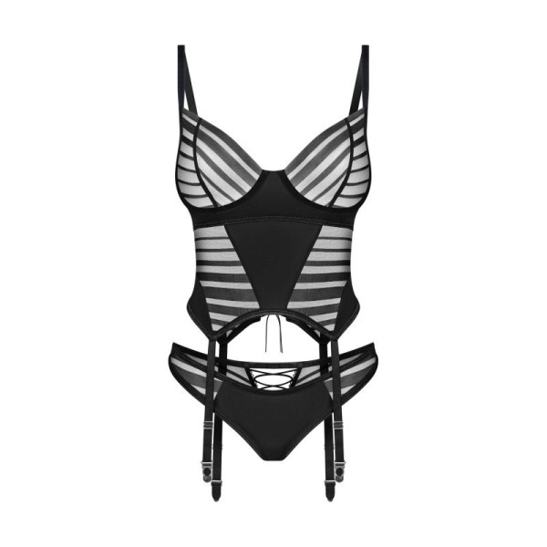 Lune Bellis corset et string - Noirs Obsessive
