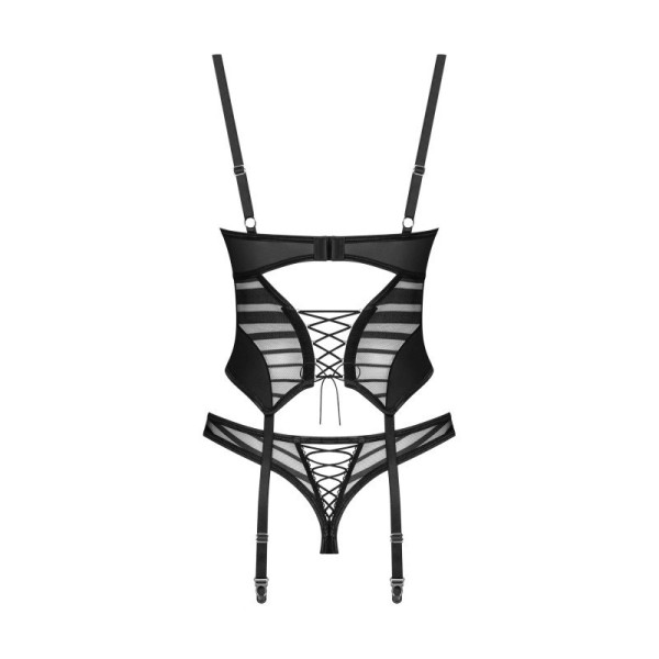 Lune Bellis corset et string - Noirs Obsessive