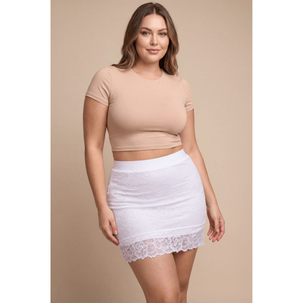 Jupe courte blanche Camélia  Be lily Mode