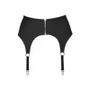 Porte-jarretelles noir mat Cottelli LINGERIE | Zip & anneaux argentés