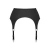 Porte-jarretelles noir mat Cottelli LINGERIE | Zip & anneaux argentés