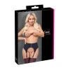 Porte-jarretelles noir mat Cottelli LINGERIE | Zip & anneaux argentés