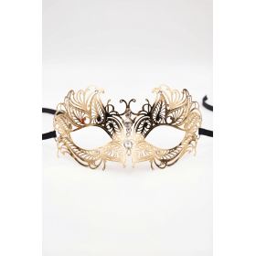 Masque Vénitien Greta Rigide Doré Strass | Annick Création