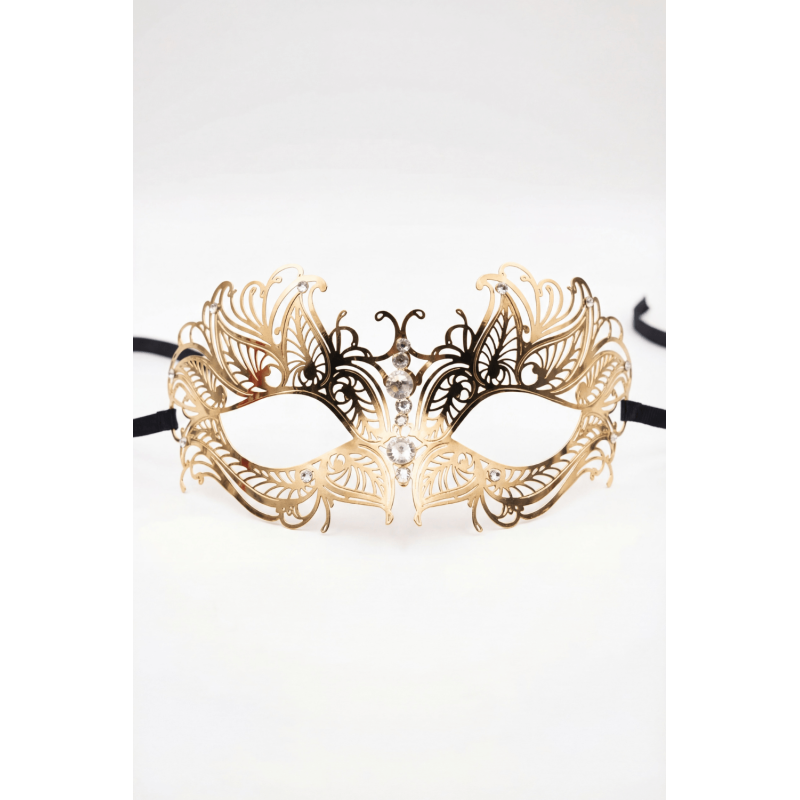 Masque vénitien en métal luxe et strass de la collection Be Lily accessoires