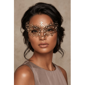 Masque vénitien en métal luxe et strass de la collection Be Lily accessoires