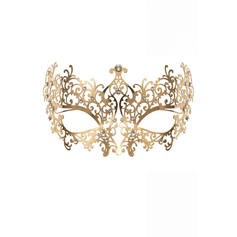Masque Vénitien Chiara Rigide Doré Strass | Annick Création
