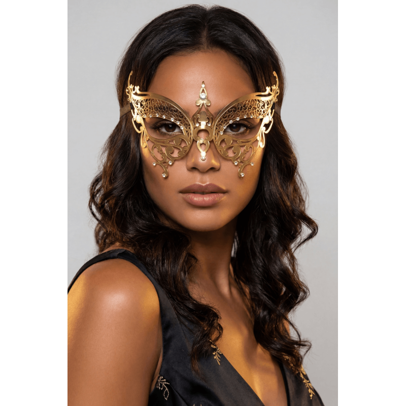 Masque vénitien en métal luxe et strass de la collection Be Lily accessoires