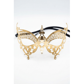 Masque Vénitien Alida Rigide Doré avec Strass | Annick Création