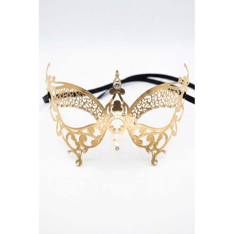 Masque vénitien en métal luxe et strass de la collection Be Lily accessoires