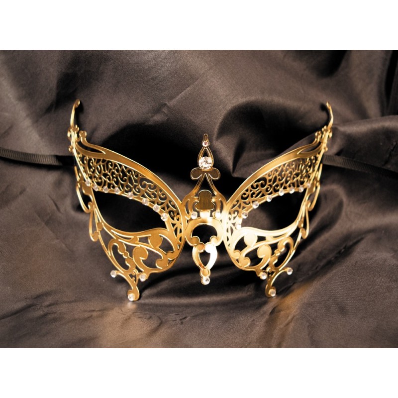 Masque vénitien en métal luxe et strass de la collection Be Lily accessoires