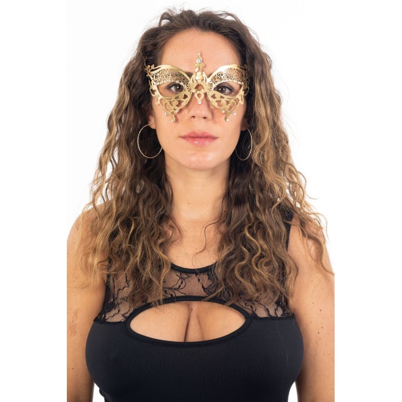 Masque vénitien en métal luxe et strass de la collection Be Lily accessoires