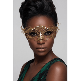 Masque vénitien en métal luxe et strass de la collection Be Lily accessoires