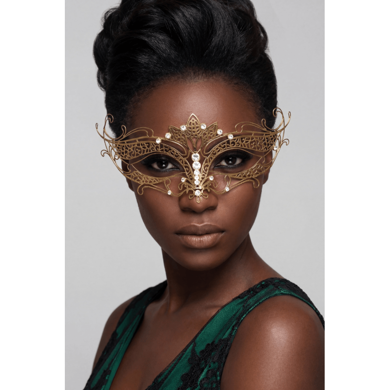 Masque vénitien en métal luxe et strass de la collection Be Lily accessoires