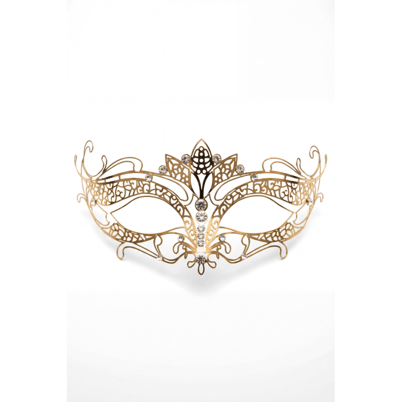 Masque vénitien en métal luxe et strass de la collection Be Lily accessoires