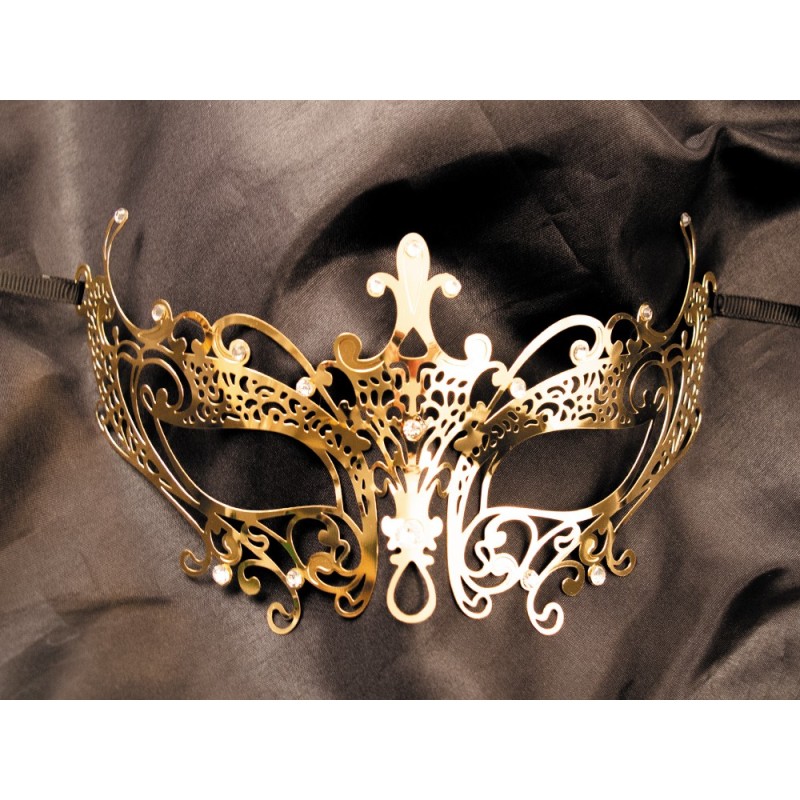 Masque vénitien en métal luxe et strass de la collection Be Lily accessoires