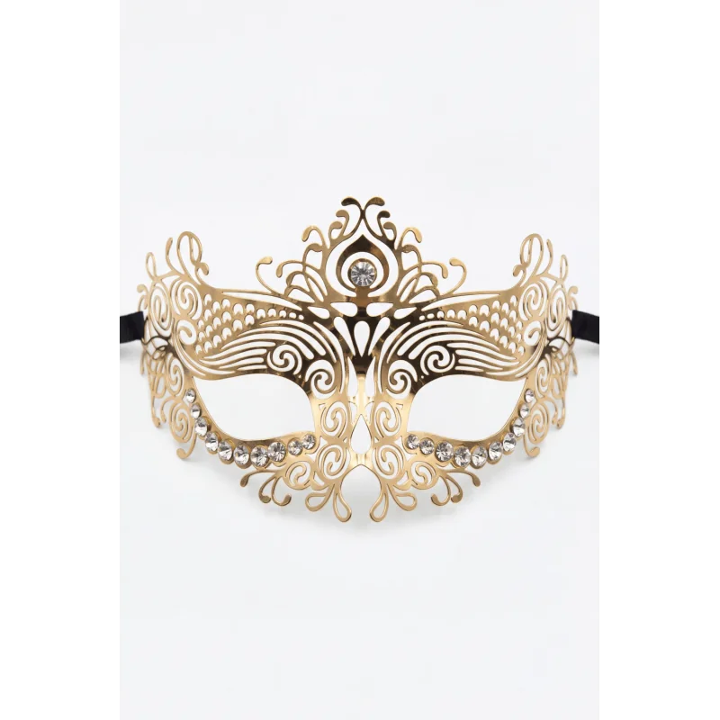 Masque Vénitien Ornella Doré Strass | Annick Création