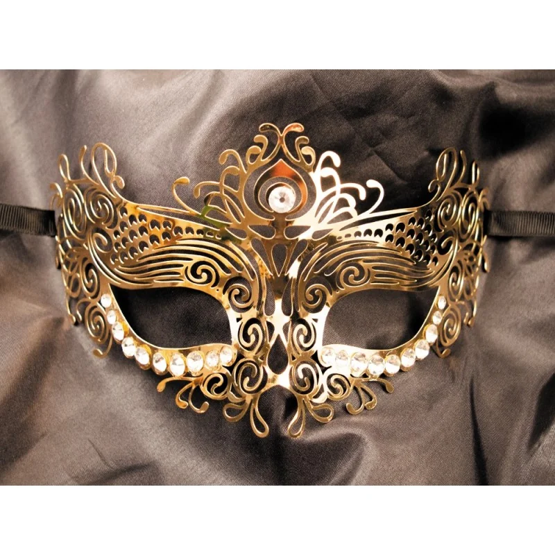 Masque Vénitien Ornella Doré Strass | Annick Création