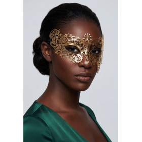 Masque vénitien en métal luxe et strass de la collection Be Lily accessoires