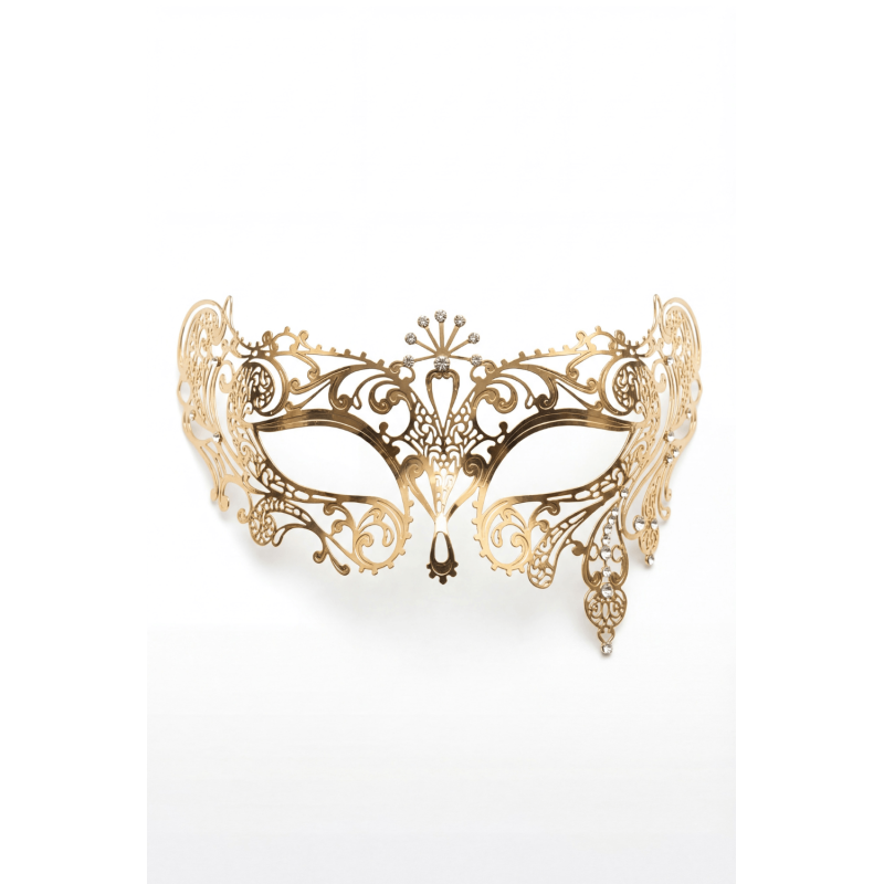 Masque vénitien en métal luxe et strass de la collection Be Lily accessoires
