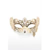 Masque Vénitien Bianca Rigide Doré Strass | Annick Création