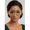 Masque Vénitien Gemma Rigide Doré avec Strass | Annick Création