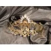 Masque Vénitien Gemma Rigide Doré avec Strass | Annick Création