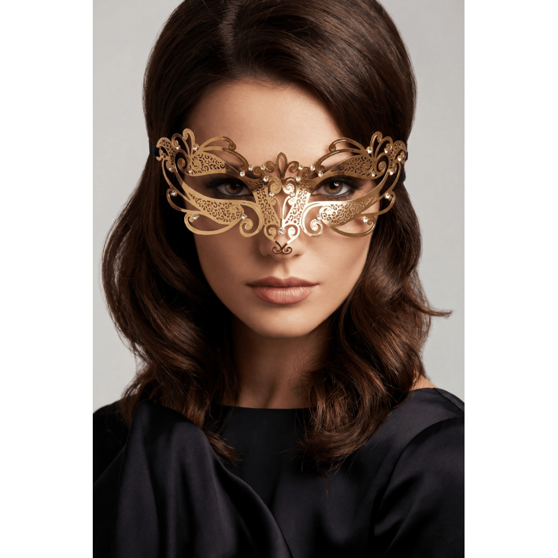 Masque vénitien en métal luxe et strass de la collection Be Lily accessoires