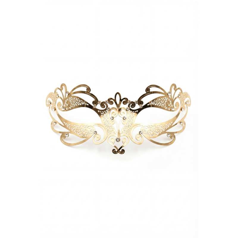 Masque vénitien en métal luxe et strass de la collection Be Lily accessoires