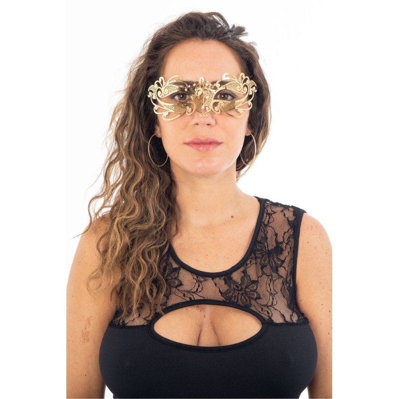 Masque vénitien en métal luxe et strass de la collection Be Lily accessoires
