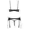 Ensemble lingerie ouverte noir dentelle Cotelli | 3 pièces