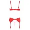 Ensemble Lingerie Rouge 3 Pièces Ouvert - Cottelli Lingerie