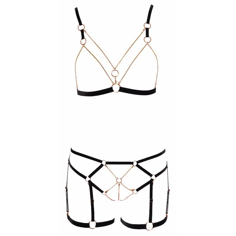 Ensemble Harnais Bijoux 2 Pièces Rose Gold - Cotelli Lingerie
